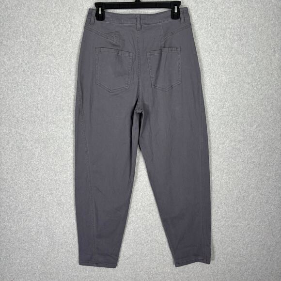 SO Balloon Pleated Pants Junior 9 Lilac Gray Trouser Tapered Baggy High Rise 80s - Picture 9 of 13